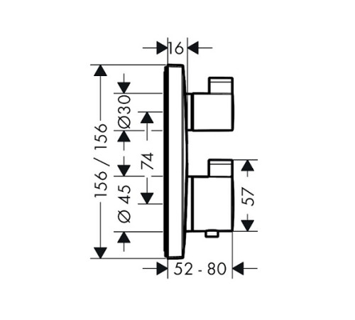 Комплект термостатического смесителя для душа Hansgrohe Ecostat Square шлифованная бронза 15714140/01800180 15714140S
