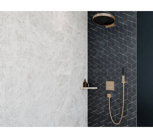 Комплект термостатического смесителя для душа Hansgrohe Ecostat Square шлифованная бронза 15714140/01800180 15714140S