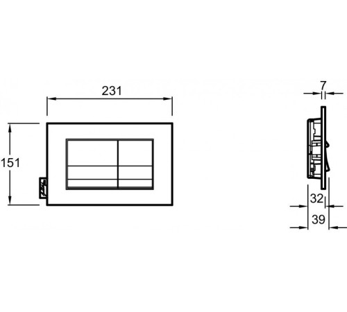 Панель смыва Jacob Delafon геометрический дизайн глянцевый белый E20858-00