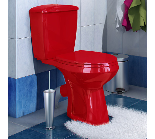 Унитаз-компакт Santek Элисса Стандарт косой выпуск нижний подвод красный 43360110202