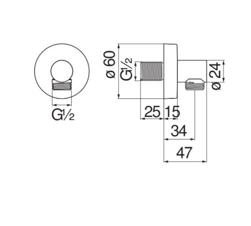 Шланговое подсоединение Paffoni глянцевый черный AD150/12FLP