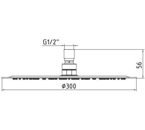 Верхний душ TOPAZ SLIM круглый 300 мм 102145014EX