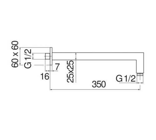 Держатель верхнего душа Paffoni 35 см AD138/24CR