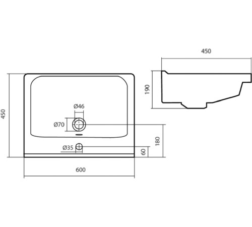 Умывальник Santek Миранда 60 см 1.WH30.2.421