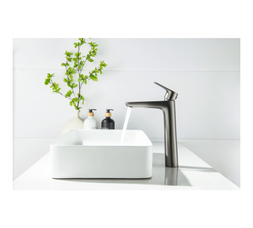 Смеситель для раковины Aquanet Бетта высокий 230 мм оружейная сталь AQ1104BGM