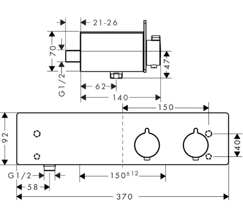Термостатический смеситель для душа hansgrohe ShowerTablet 350 белый/хром 13102400