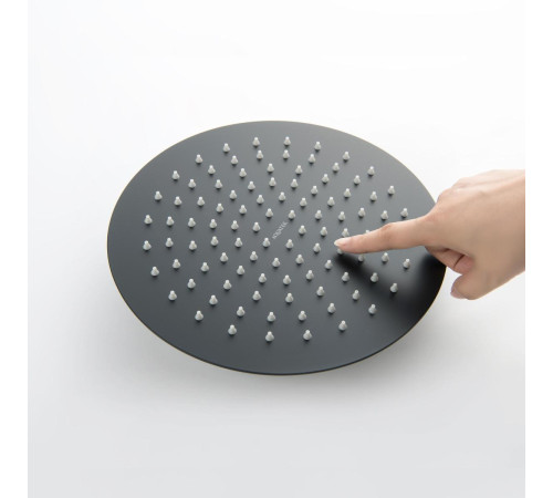 Верхний душ Aquanet AQ2073MB круглый 250х2 мм матовый черный AQ2073MB