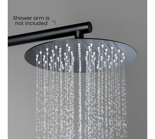 Верхний душ Aquanet AQ2073MB круглый 250х2 мм матовый черный AQ2073MB