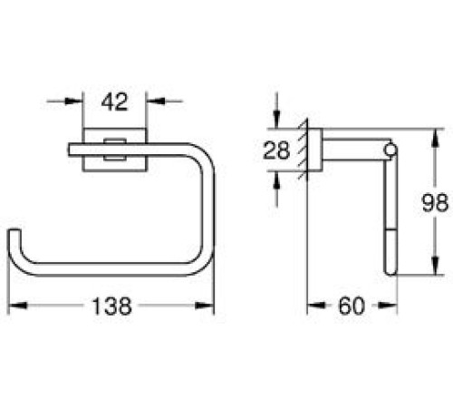 Держатель для туалетной бумаги без крышки GROHE Essentials Cube хром 40507001