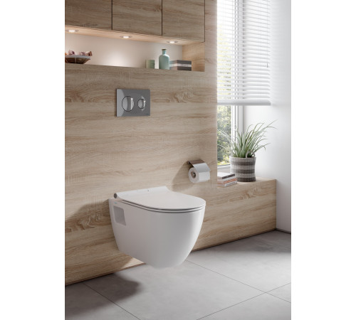 Унитаз подвесной безободковый Serel Smart с сиденьем микролифт SM46SL