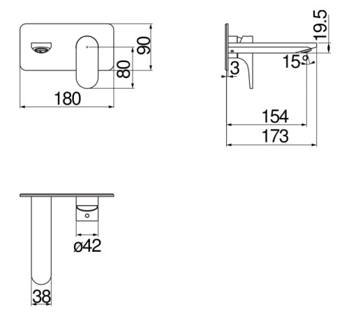Смеситель для раковины Giulini G. YO внешняя часть YO126198CR