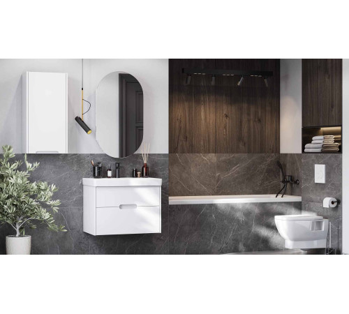 Тумба-умывальник с раковиной Aquaton Оливия 70 Белый матовый 1A2543K0OL010