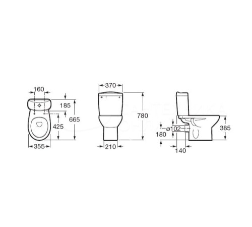 Бачок для унитаза Roca Victoria двойной смыв 34139Z000