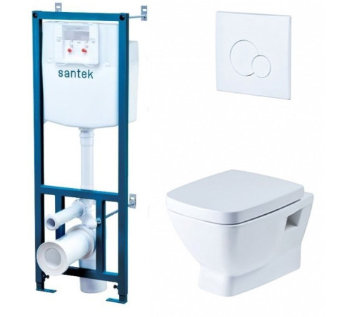 Комплект инсталляция с подвесным унитазом Santek Нео Пэк сиденье микролифт белая кнопка 1.WH30.2.463