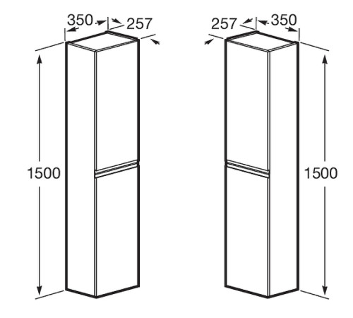 Шкаф-колонна Roca Oleta 350x257x1500 мм капучино 857650515