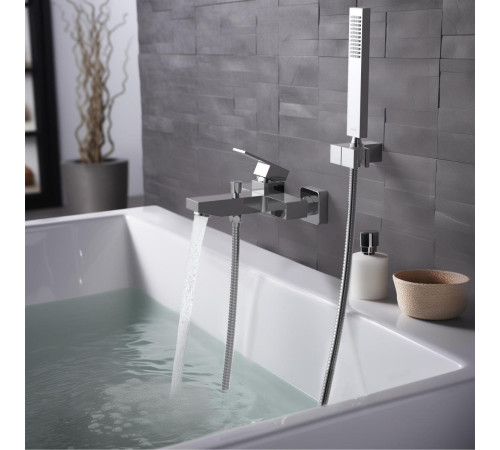 Смеситель для ванны Aquanet Libra с душевым набором 1jet AQ1649CR