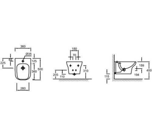 Биде подвесное Jacob Delafon Vox белый EME0002-00