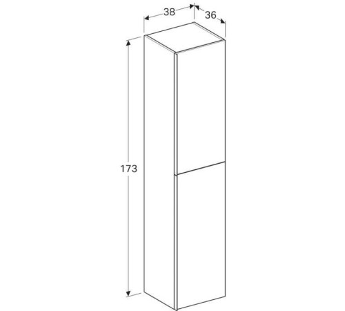 Шкаф-пенал Geberit Acanto 380х1730х360 мм песчаное стекло 500.619.JL.2
