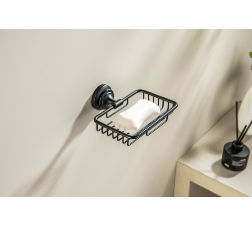 Мыльница-решетка Aquanet Классик матовый черный AQ4533MB