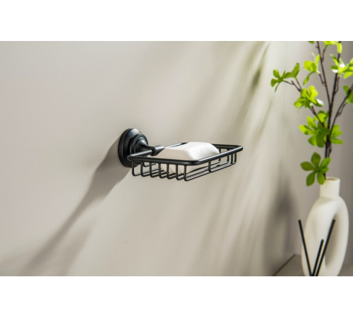 Мыльница-решетка Aquanet Классик матовый черный AQ4533MB