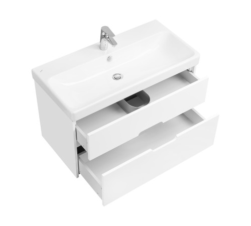 Комплект мебели для ванной Aquaton Оливия 90 Белый матовый с раковиной Адриана 90 1A2544K0OL010