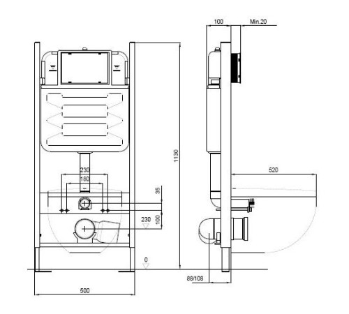 Комплект инсталляция с унитазом Aquatek Либра New (INS-0000014, AQ0530N-00) ЛИБРА N-14
