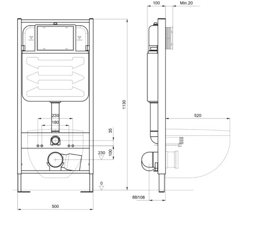 Комплект инсталляции с унитазом AQUATEK ЕВРОПА New (рама INS-0000012, унитаз AQ1106L-00 soft-close) ЕВРОПА New
