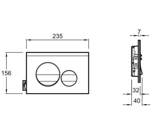 Панель смыва Jacob Delafon круглый дизайн матовый черный/глянцевый черный E20859-7-BMT