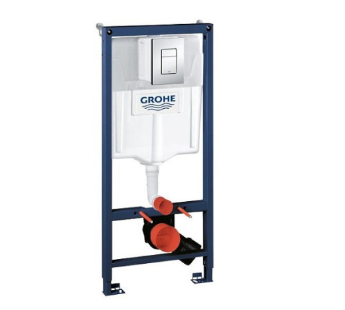 Система инсталляции для подвесного унитаза GROHE Rapid SL 3 в 1 с клавишей смыва 38732000 и креплениями 38772001