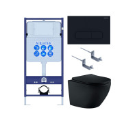 Инсталляция с унитазом AQUATEK Европа 4 в 1 рама Standard INS-0000012 кнопка KDI-0000017 унитаз AQ1901-MB MB-017