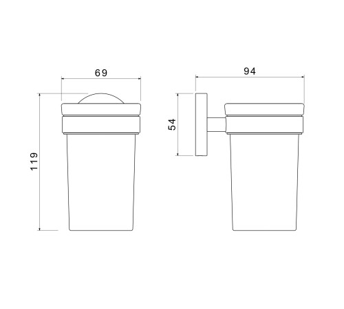 Стакан с держателем Aquanet Европа шлифованное золото AQ4104BG