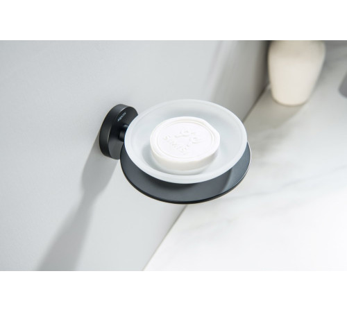 Мыльница Aquanet Оберон матовый черный AQ4203MB