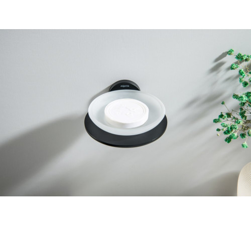 Мыльница Aquanet Оберон матовый черный AQ4203MB