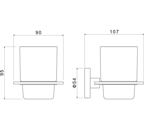 Стакан с держателем Aquanet Оберон хром AQ4204CR