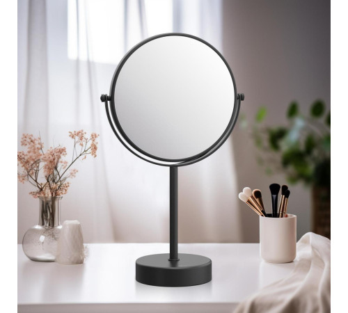 Зеркало косметическое настольное Aquanet 5x увеличение матовый черный AQ4914MB