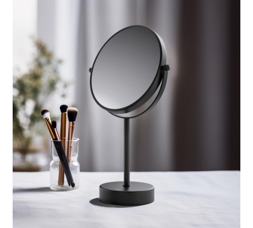 Зеркало косметическое настольное Aquanet 5x увеличение матовый черный AQ4914MB