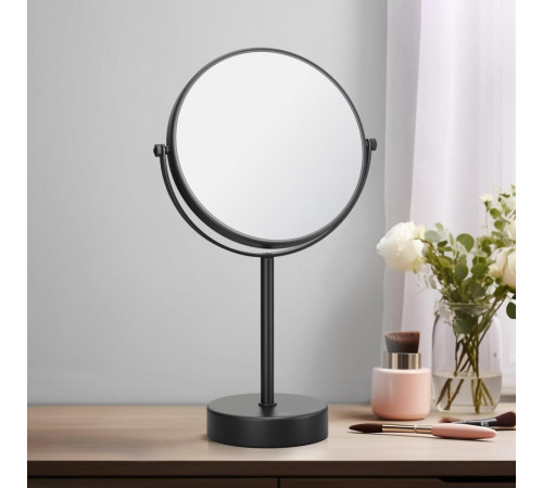 Зеркало косметическое настольное Aquanet 5x увеличение матовый черный AQ4914MB