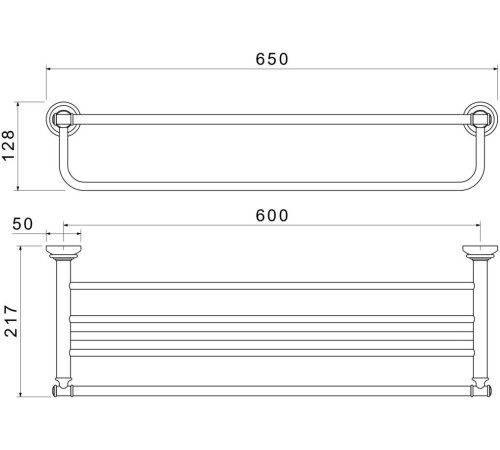Полка для полотенец Aquanet Классик полированное золото AQ4515PG