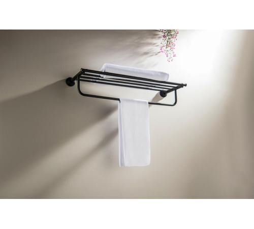 Полка для полотенец Aquanet Классик матовый черный AQ4515MB