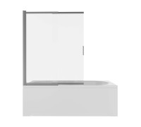 Шторка на ванну Aquanet двухэлементная поворотная 1000x1500 мм оружейная сталь прозрачное стекло 5 мм AQ.BSS.100.1GM