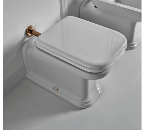 Унитаз напольный пристенный Kerasan Waldorf Prolungato 65х37 см белый 411601