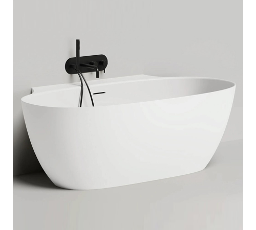 Ванна пристенная Salini Alda Wall 170х90х60 см S-Sense с сифоном и сливом-переливом 101915G