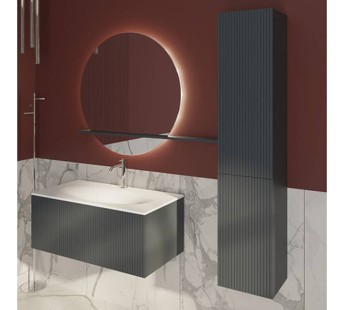 Пенал для ванной Tiffany World Shape 170x32x35 см подвесной правый серый матовый SHAP170 Grey DX RAL 7016