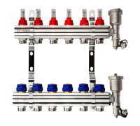 Комплект коллекторов Ридан FHF-6RF set 6 контуров с расходомерами, кронштейнами и воздухоотводчиками 088U0726R
