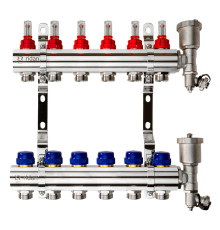 Комплект коллекторов Ридан FHF-6RF set 6 контуров с расходомерами, кронштейнами и воздухоотводчиками 088U0726R