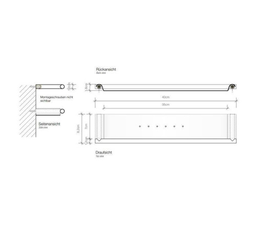 Полочка Decor Walther Mikado ABL40 40x8.2 см черный матовый 0521760