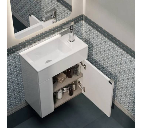 Тумба подвесная с раковиной Kerama Marazzi Lato 49.5х27х55 см белый глянец LA.wb.50 / LAT.50.1\WHT