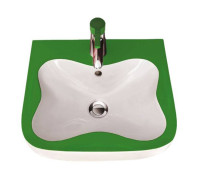 Раковина подвесная Laufen Florakids 45х41х14 см 1 отверстие бело-зеленая 8.1503.1.072.104.1