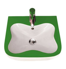 Раковина подвесная Laufen Florakids 45х41х14 см 1 отверстие бело-зеленая 8.1503.1.072.104.1