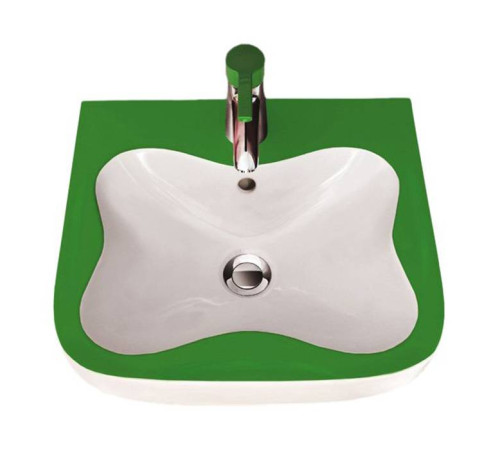 Раковина подвесная Laufen Florakids 45х41х14 см 1 отверстие бело-зеленая 8.1503.1.072.104.1